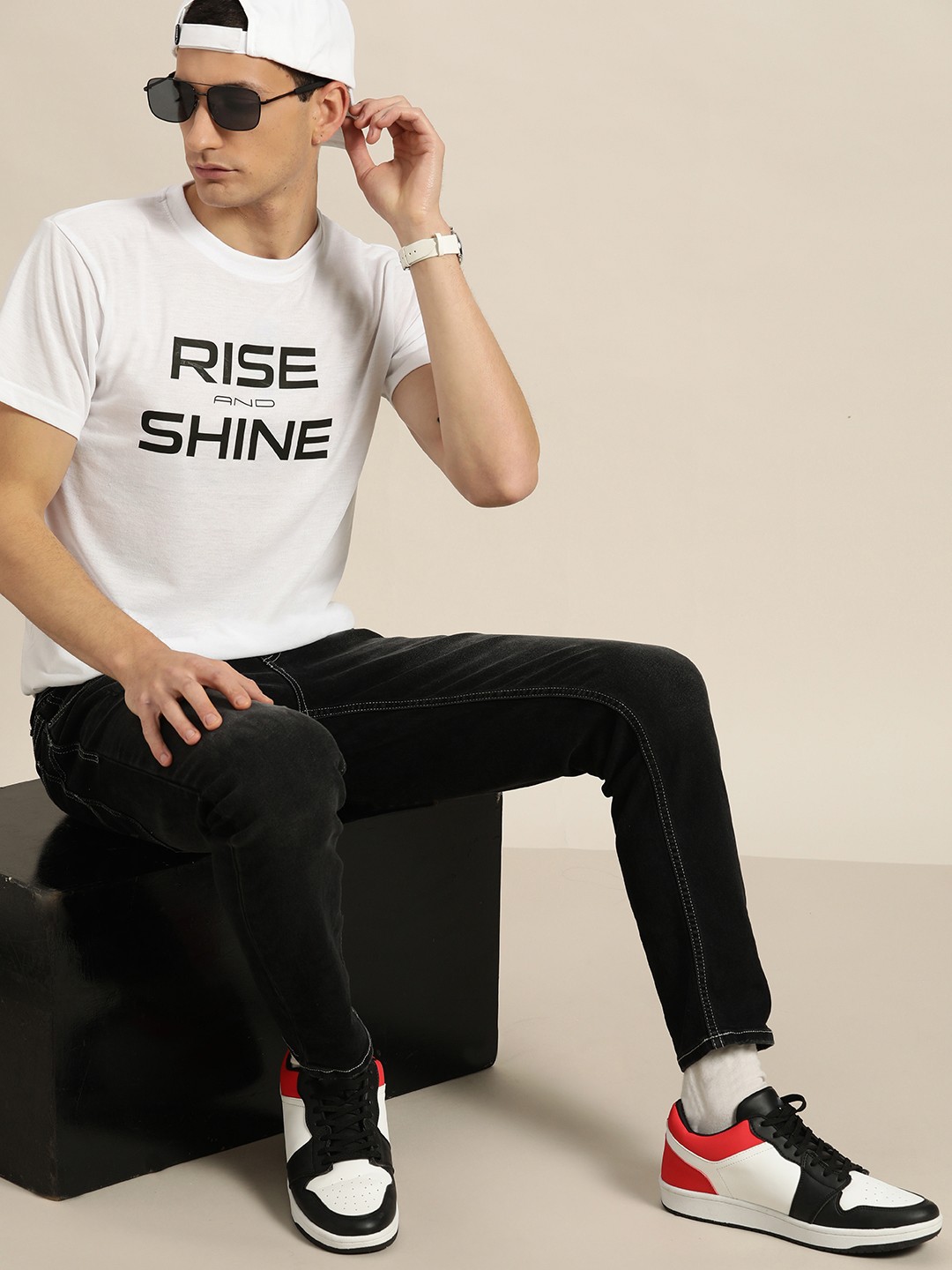 

Moda Rapido Men Typography Printed T-shirt, White