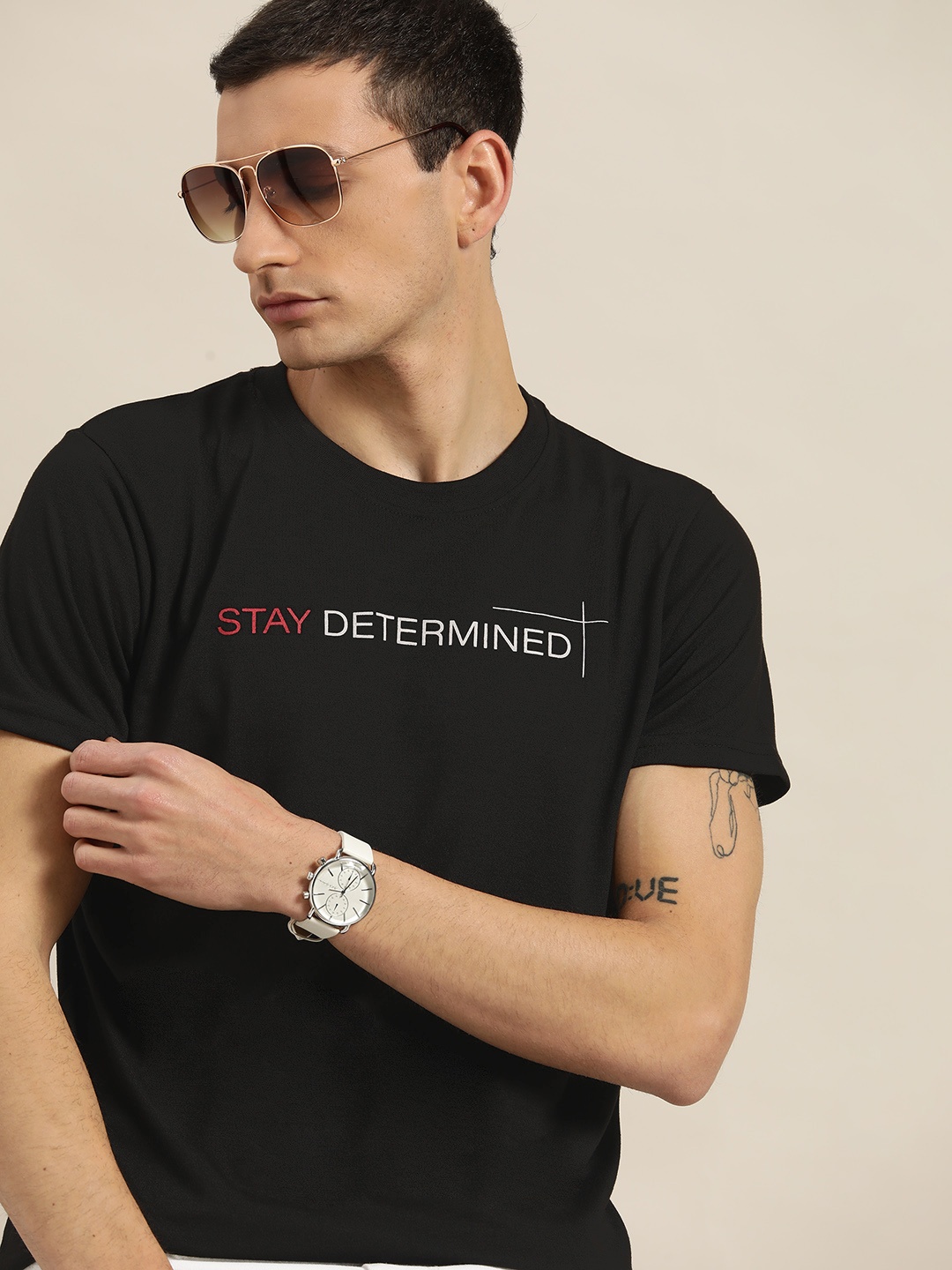 

Moda Rapido Men Typography Printed T-shirt, Black
