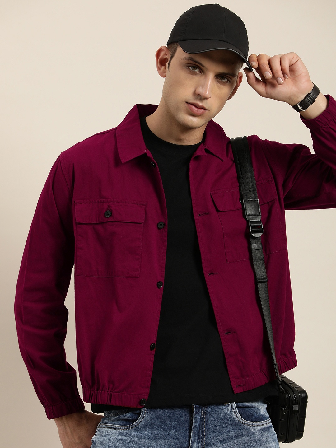 

Moda Rapido Men Pure Cotton Spread Collar Elasticated Hem Casual Shirt, Maroon