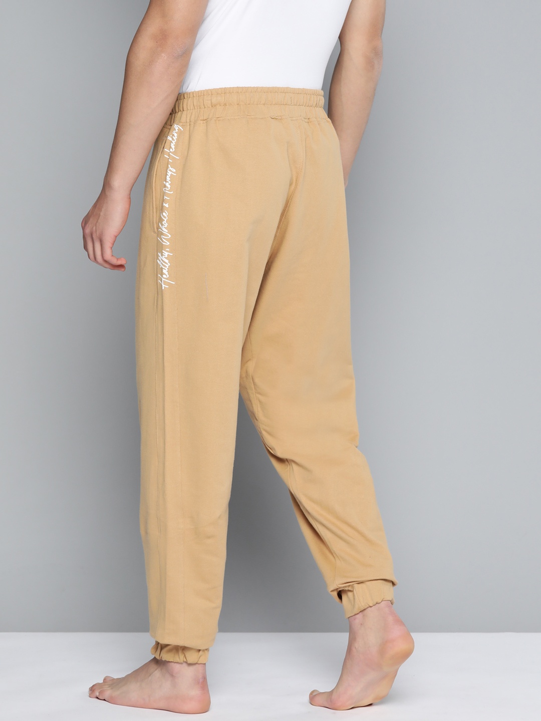 

HRX by Hrithik Roshan Men Yoga Pure Cotton Rapid-Dry Joggers, Khaki