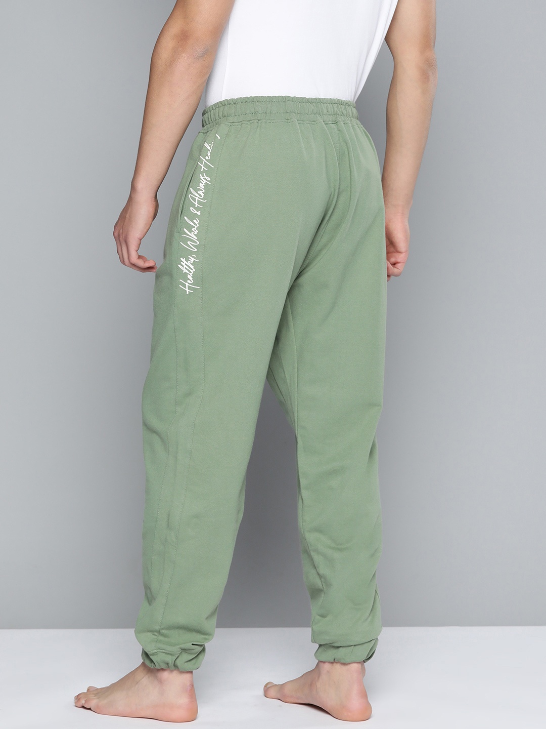 

HRX by Hrithik Roshan Men Yoga Pure Cotton Rapid-Dry Joggers, Olive
