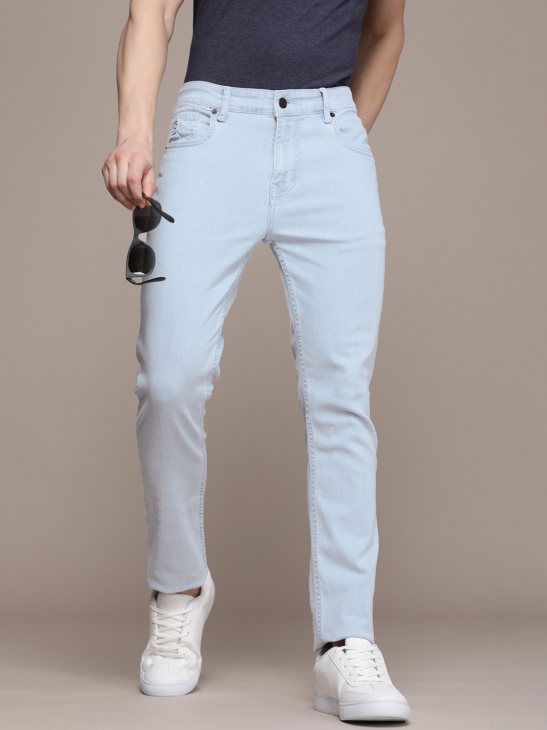 

French Connection Men Mid-Rise Slim Fit Stretchable Jeans, Blue