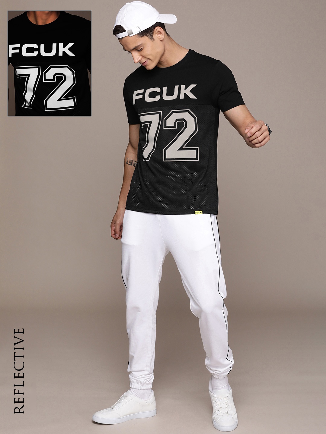 

FCUK Varsity Printed Pure Cotton T-shirt, Black