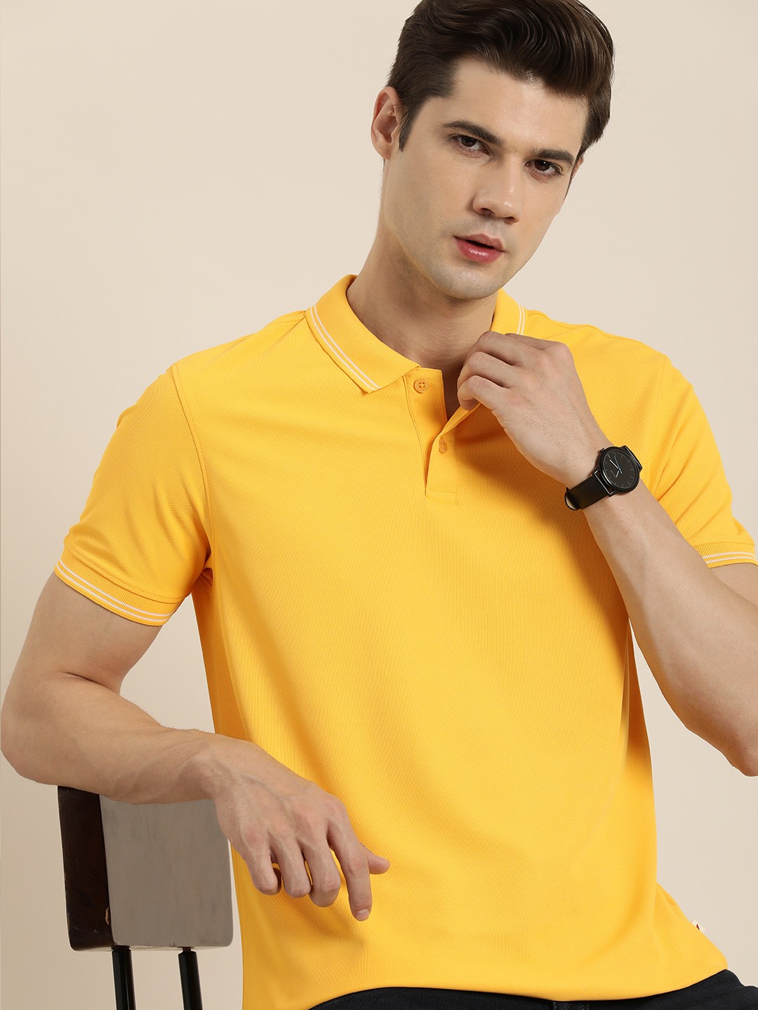 

INVICTUS Polo Collar T-shirt, Yellow