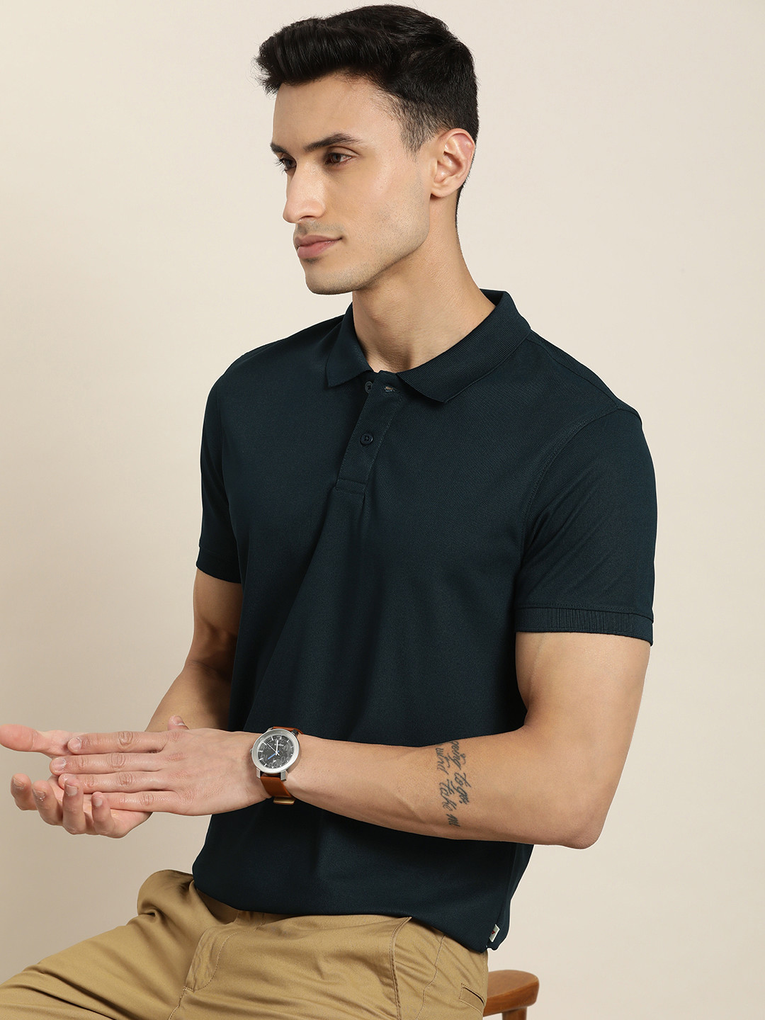 

INVICTUS Polo Collar T-shirt, Navy blue