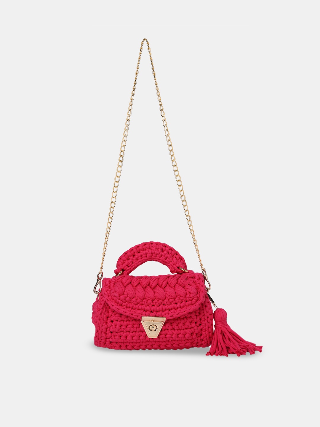 

GLORY & I Embellished Swagger Sling Bag with Quilted, Pink