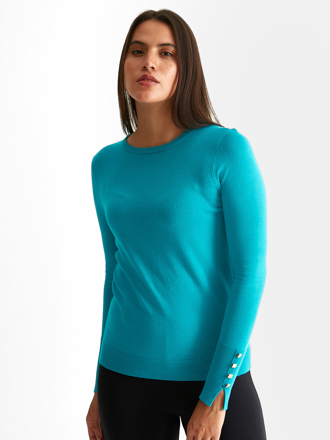 

COVER STORY Women Round Neck Pullover, Blue