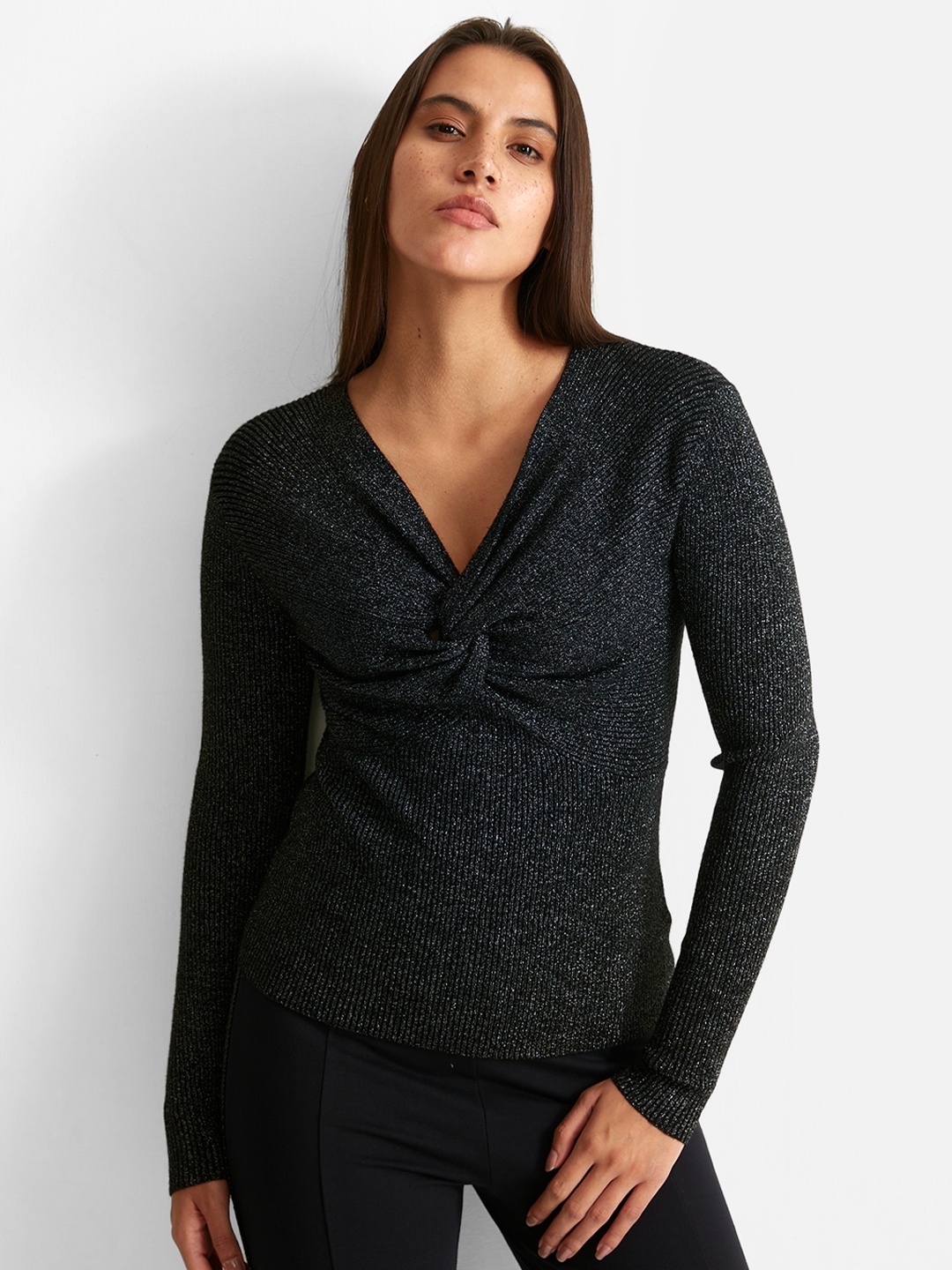 

COVER STORY Women Pullover With Embellished Detail, Black