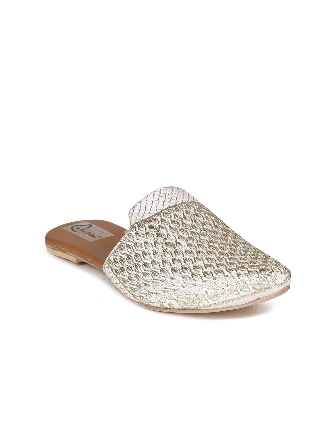 

The Desi Dulhan Women Embroidered Ethnic Mules, White