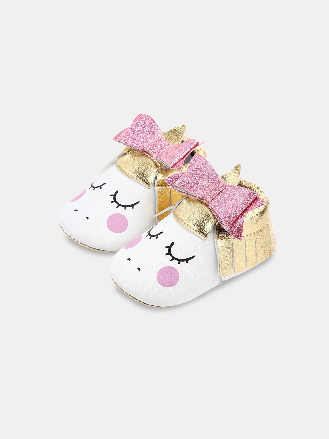 

Hopscotch Girls Printed Bow Sneakers, White