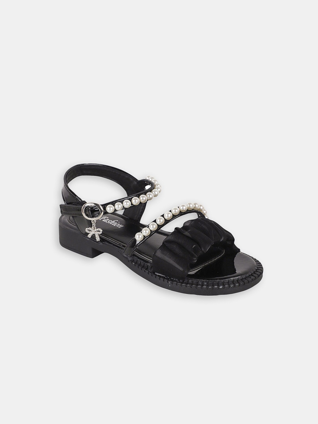 

Hopscotch Girls Embellished Open Toe Flats, Black