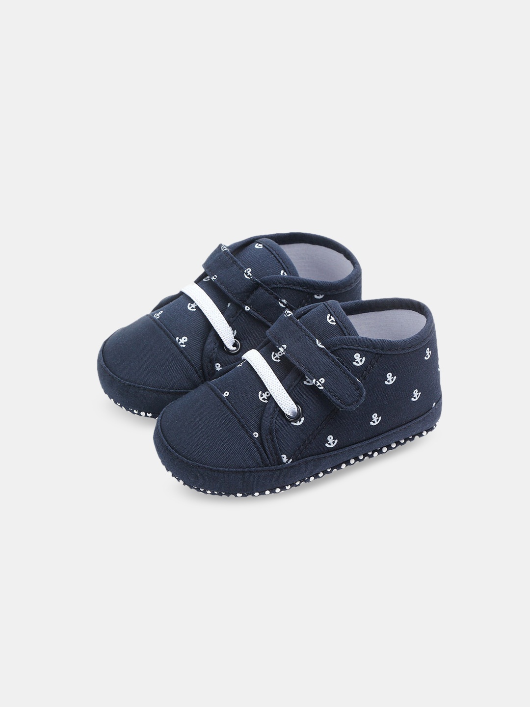 

Hopscotch Infants Boys Printed Cotton Booties, Blue