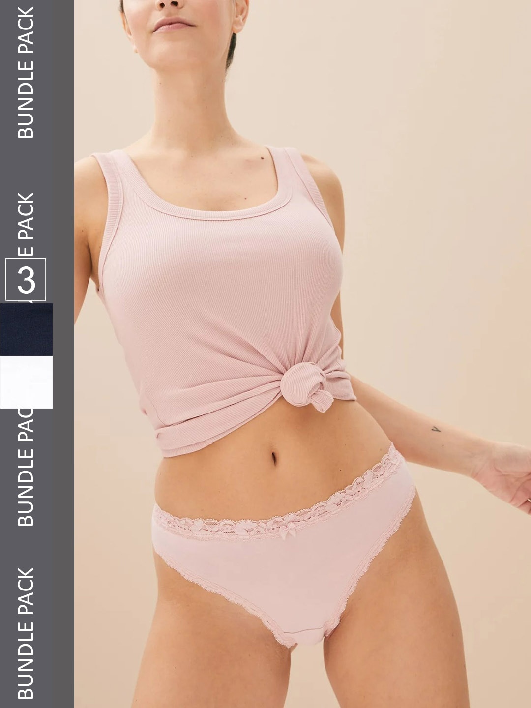 

Marks & Spencer Women Pack Of 3 Thongs Briefs, Pink