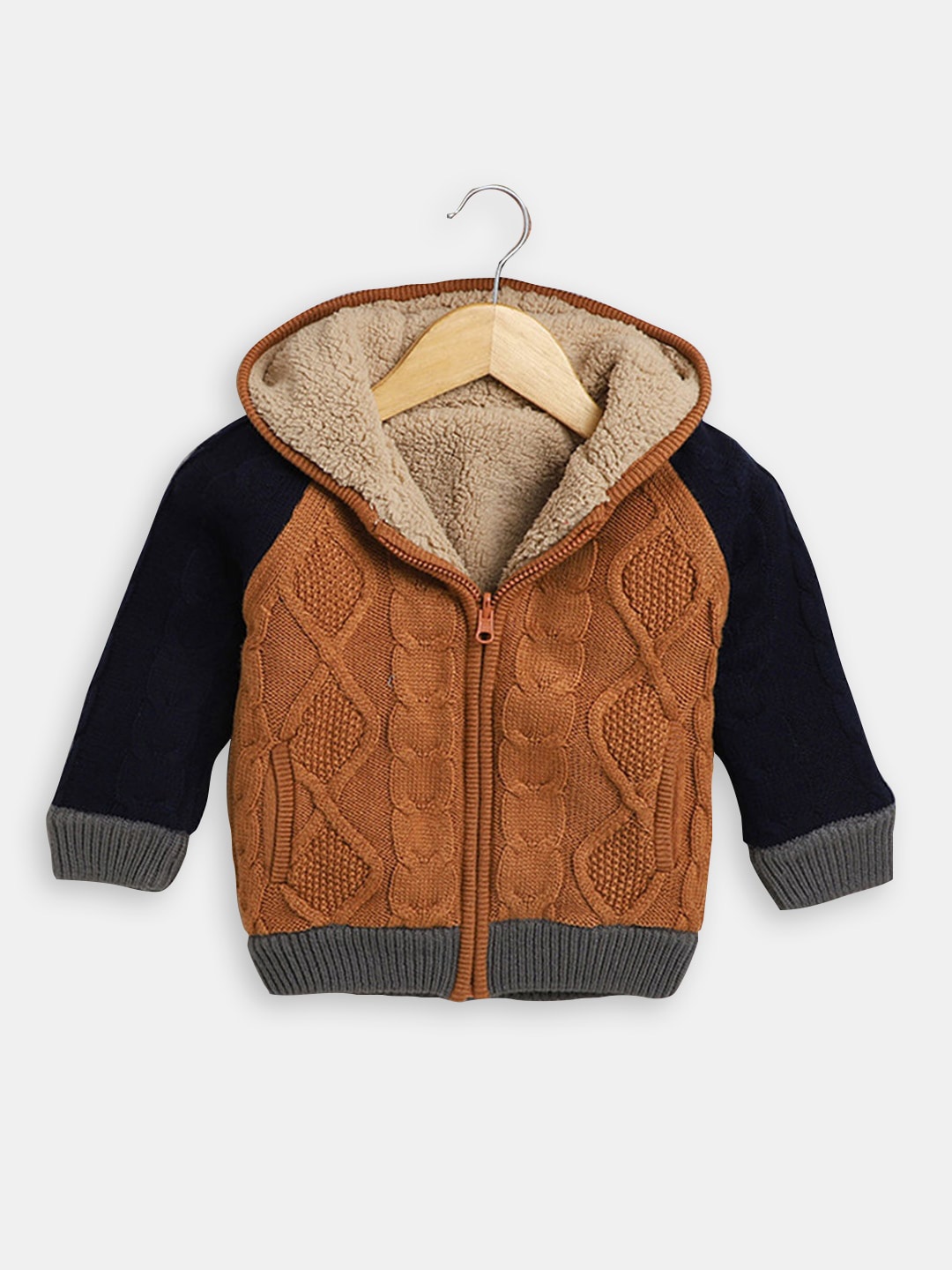 

Hopscotch Boys Cable Knit Cardigan, Brown