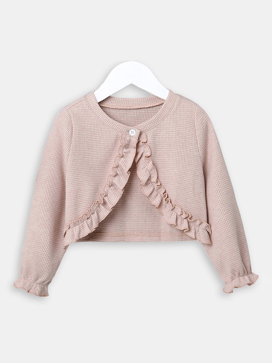 

Hopscotch Girls Collarless Crop Tailored Jacket, Beige