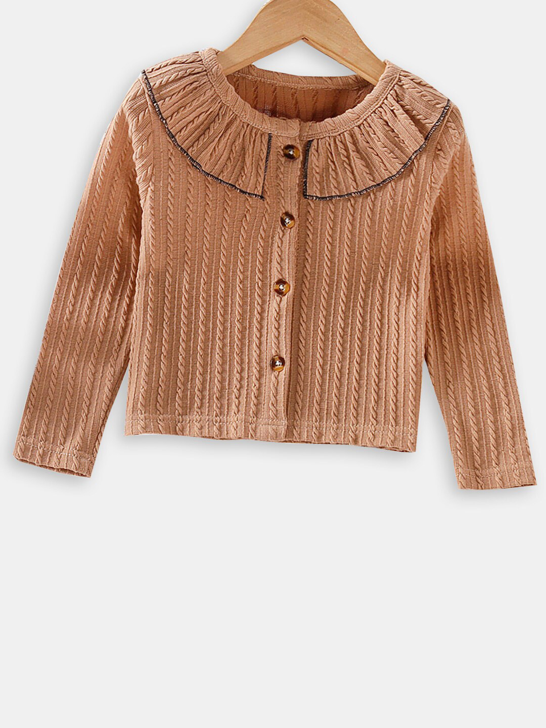 

Hopscotch Girls Cable Knit Cardigan, Brown