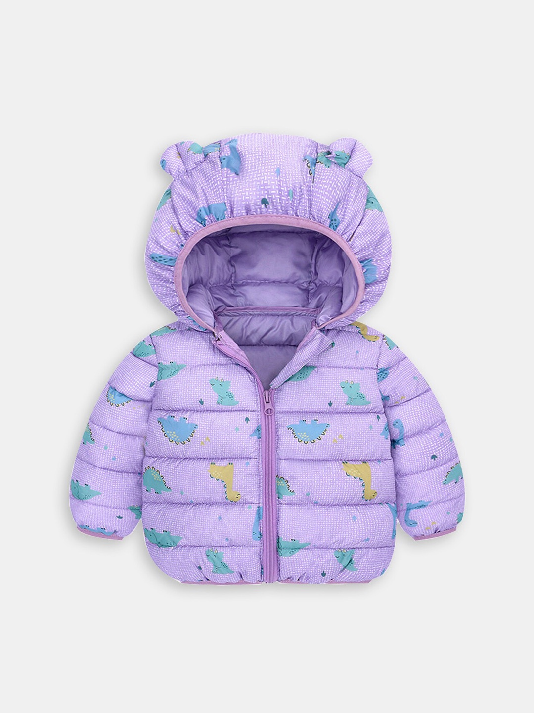 

Hopscotch Girls Graphic Printed Puffer Jacket, Purple