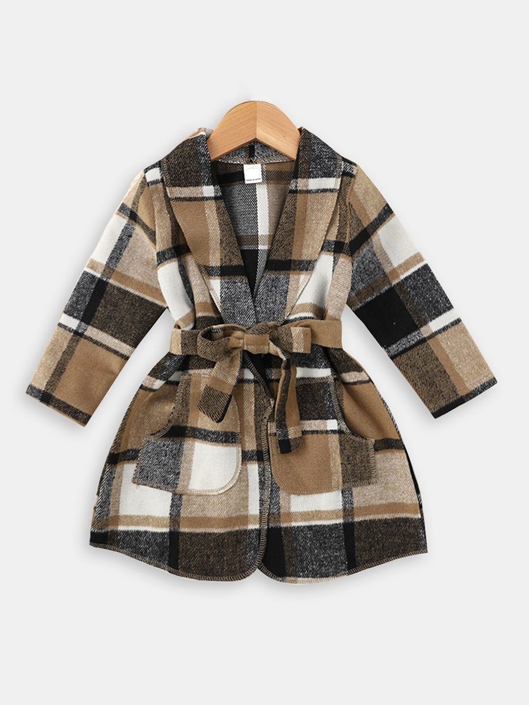 

Hopscotch Girls Checked Patterned Over Coats, Brown