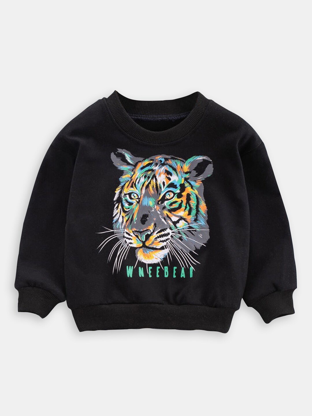 

Hopscotch Boys Printed Cotton Sweatshirt, Black