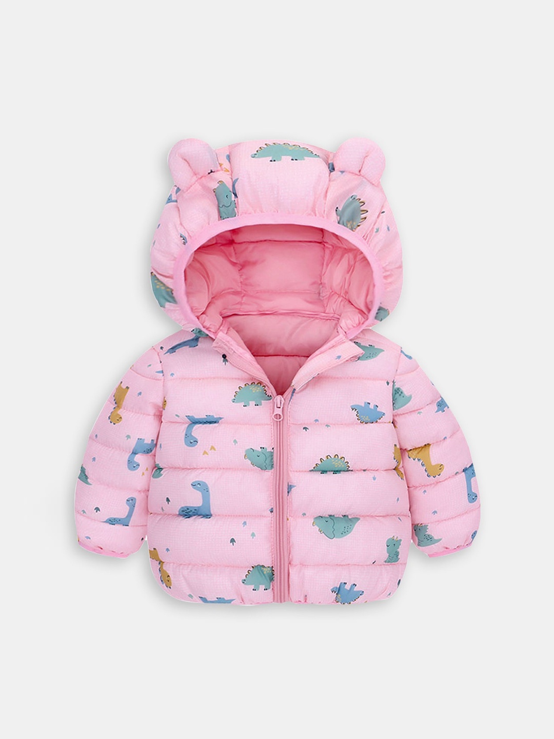 

Hopscotch Girls Printed Puffer Jacket, Pink
