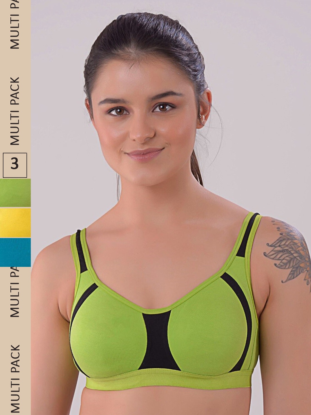 

Apraa & Parma Green & Black Bra