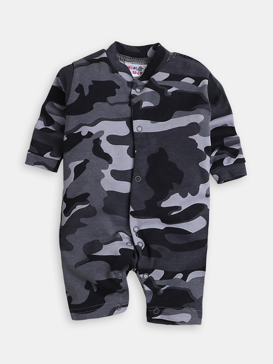 

Hopscotch Infants Printed Cotton Rompers, Grey