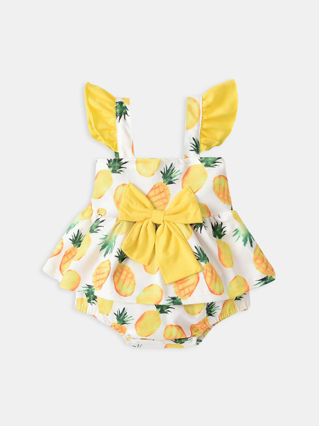 

Hopscotch Infants Girls Printed Bodysuit, Yellow