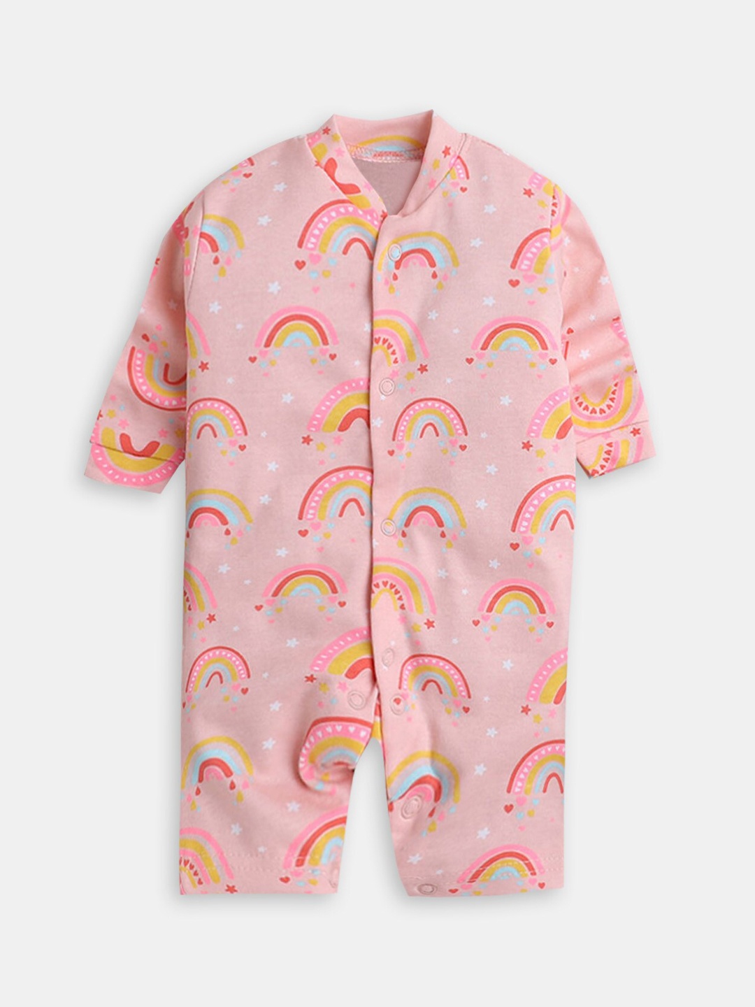 

Hopscotch Infants Printed Cotton Rompers, Pink