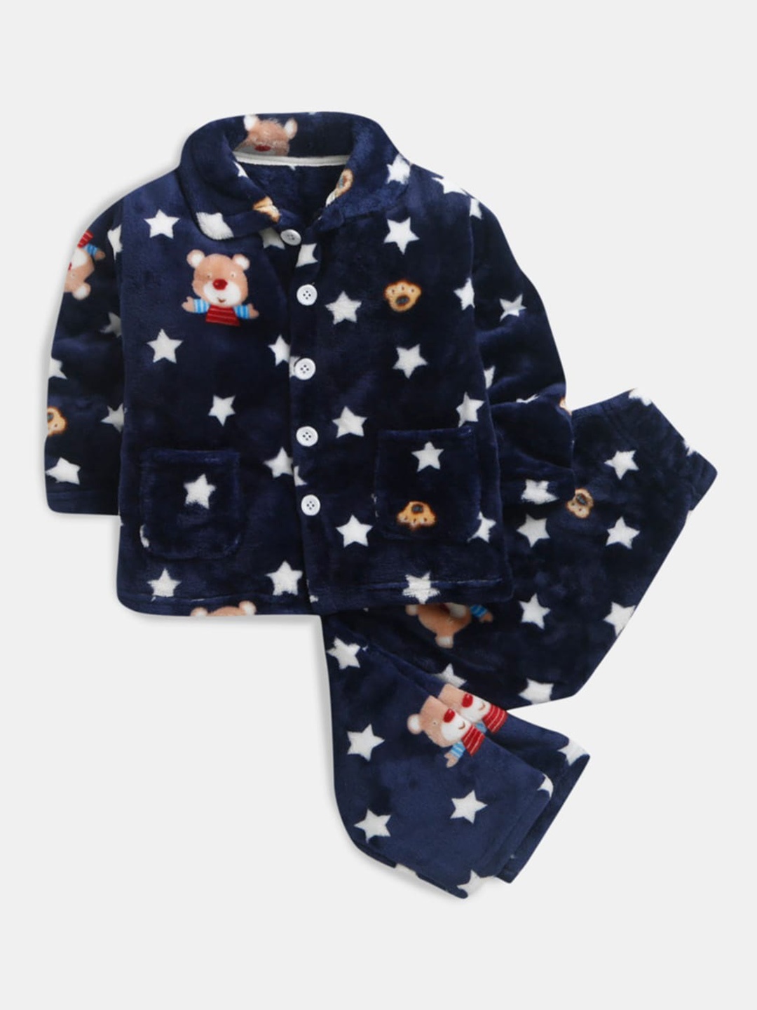 

Hopscotch Boys Printed Night suit, Navy blue
