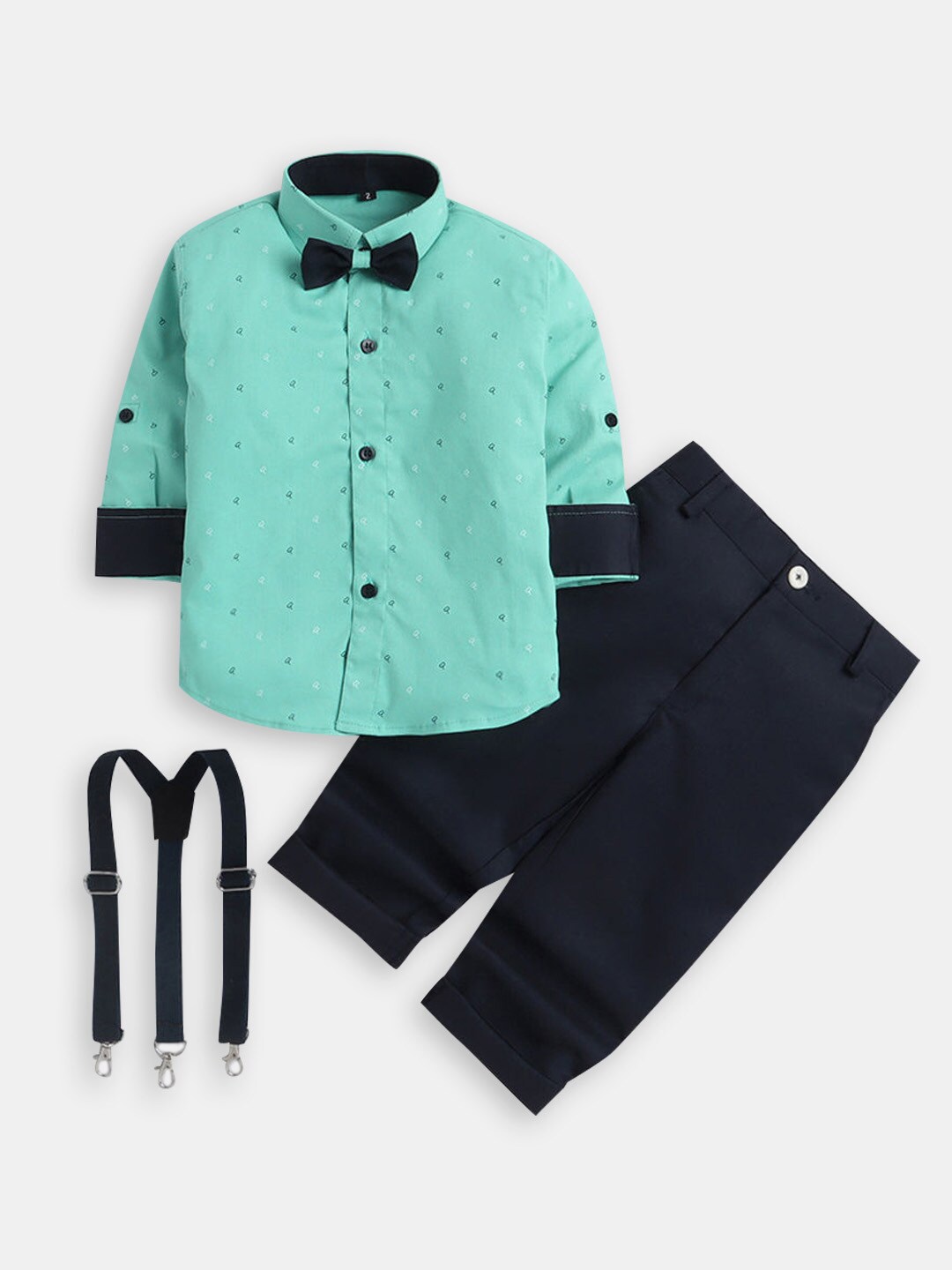 

Hopscotch Boys Printed Long Sleeves Clothing Set, Turquoise blue