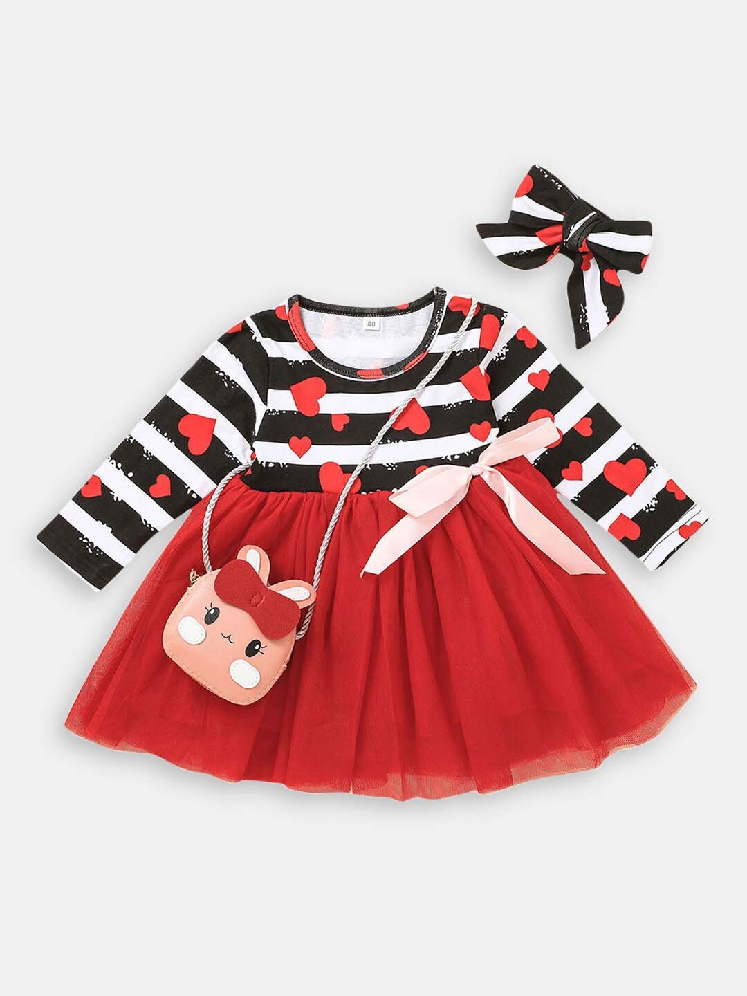 

Hopscotch Girls Fit And Flare Dress, Red