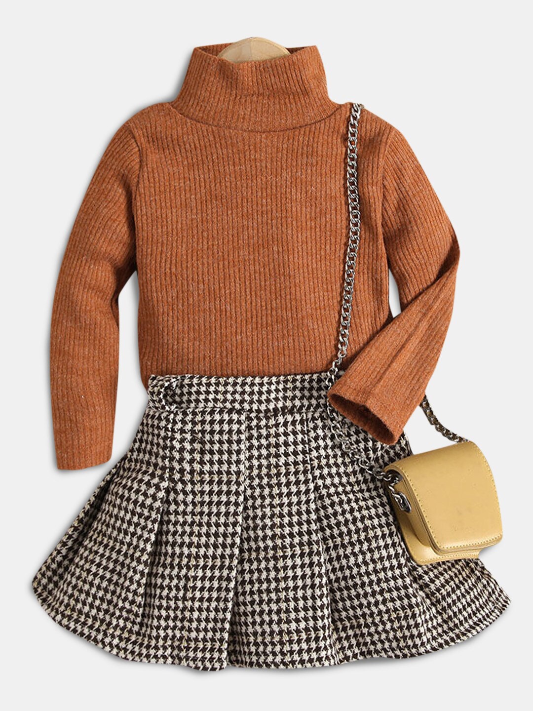 

Hopscotch Girls Top with Skirt, Brown