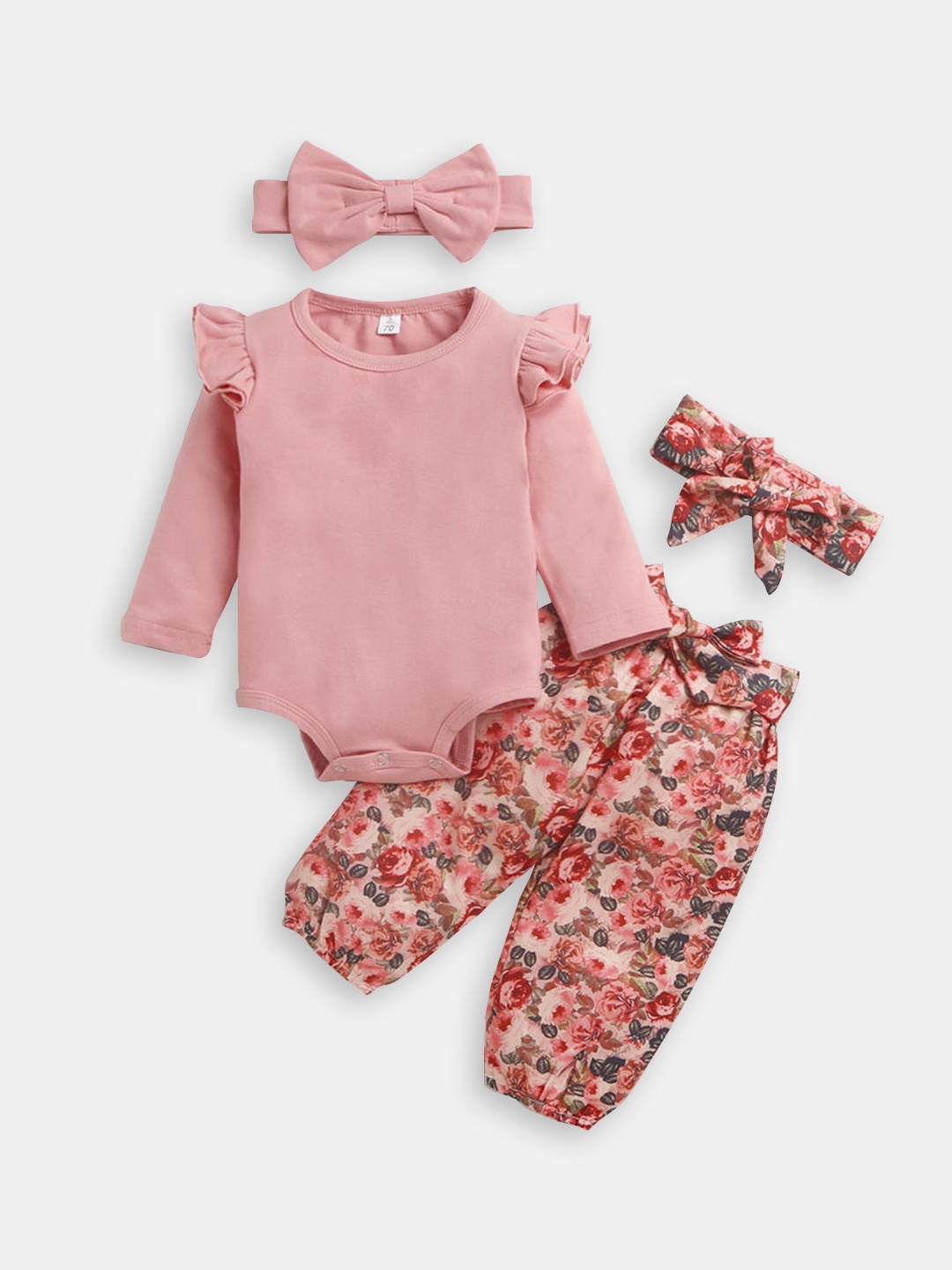 

Hopscotch Girls Pure Cotton T-shirt with Trousers, Pink