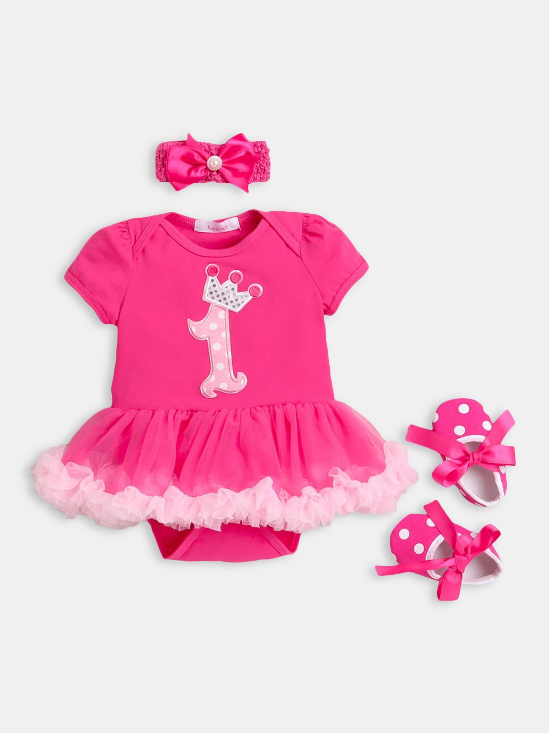 

Hopscotch Round Neck Cotton Dress, Pink