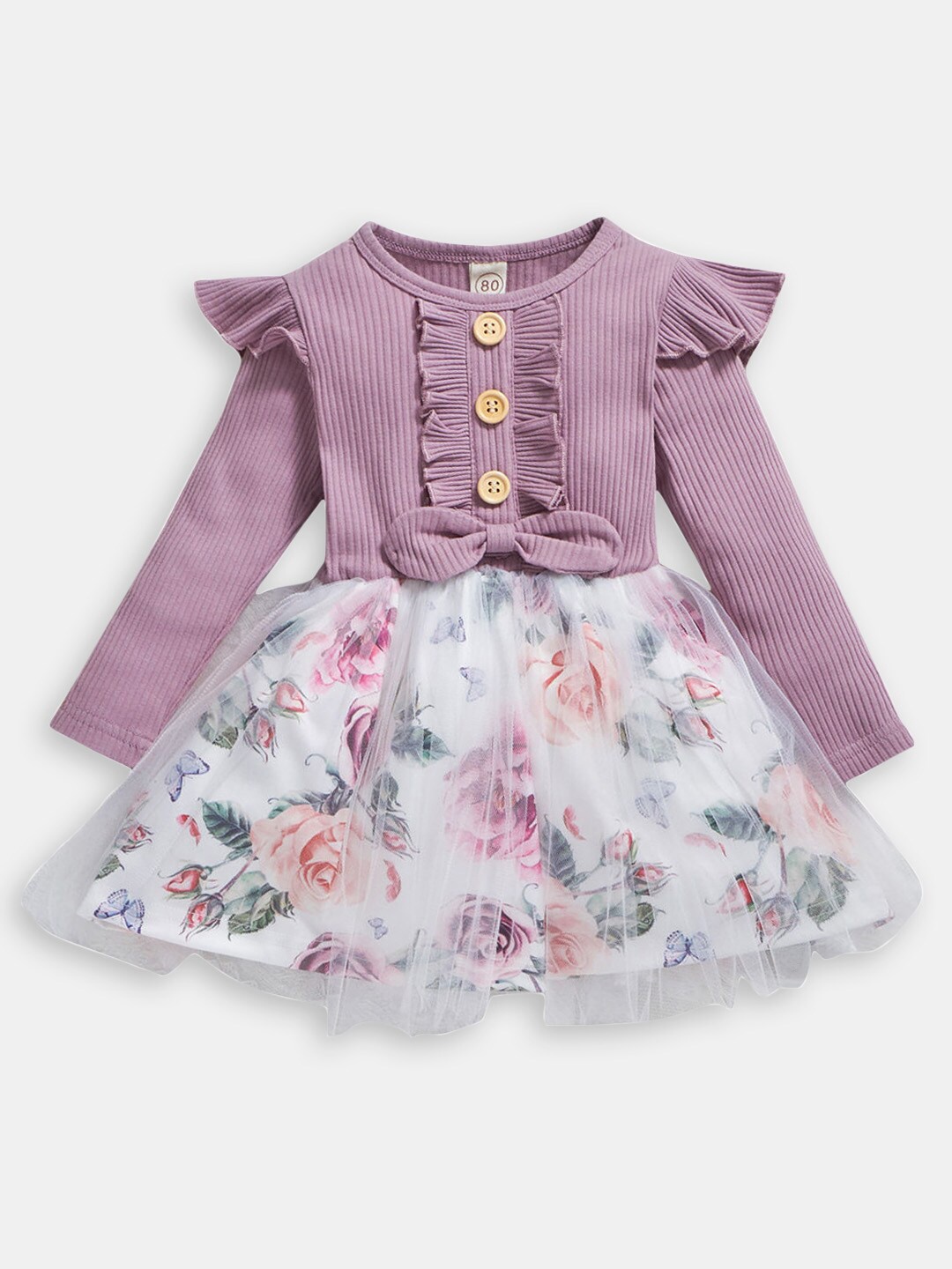 

Hopscotch Floral Printed Dress, Purple