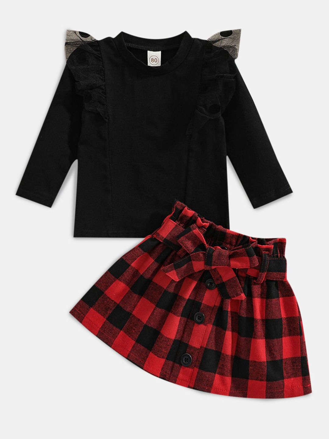 

Hopscotch Girls T-shirt With Skirt, Red