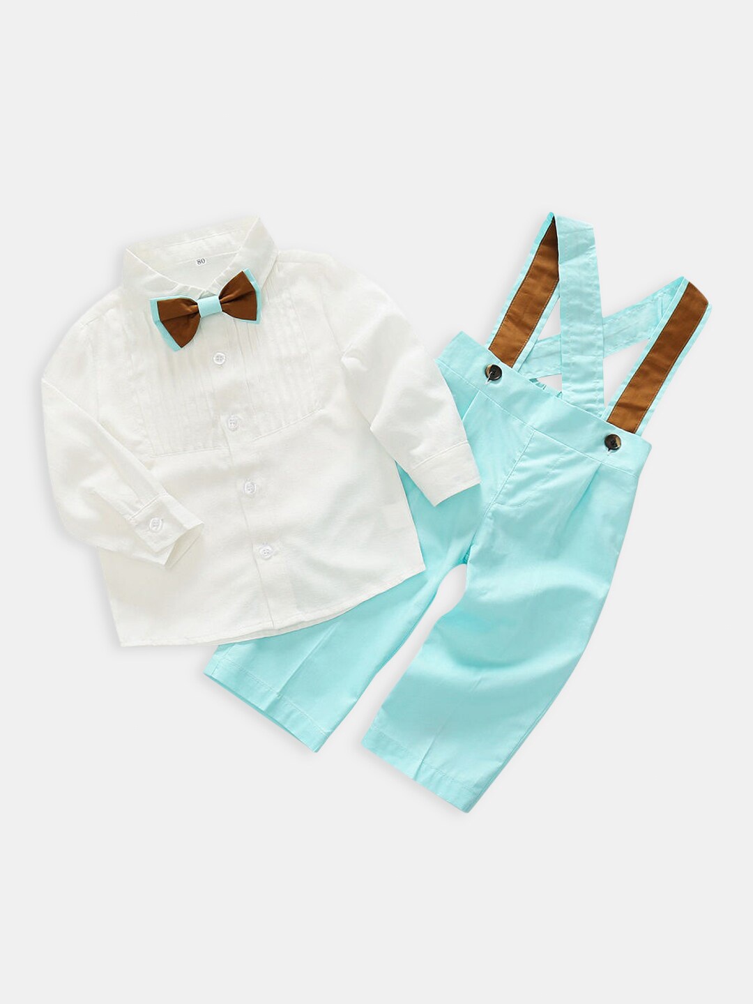 

Hopscotch Boys Pure Cotton Shirt With Trousers, Green