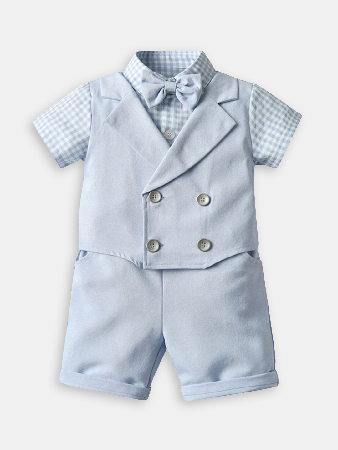 

Hopscotch Boys Checked Shirt with Shorts, Blue