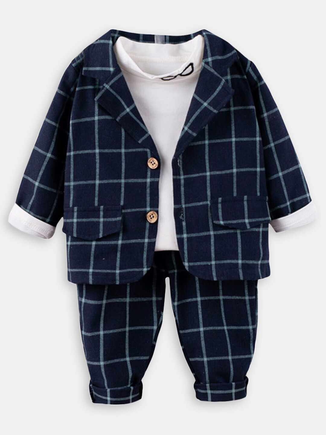 

Hopscotch Boys Checked T-shirt with Trousers, Blue