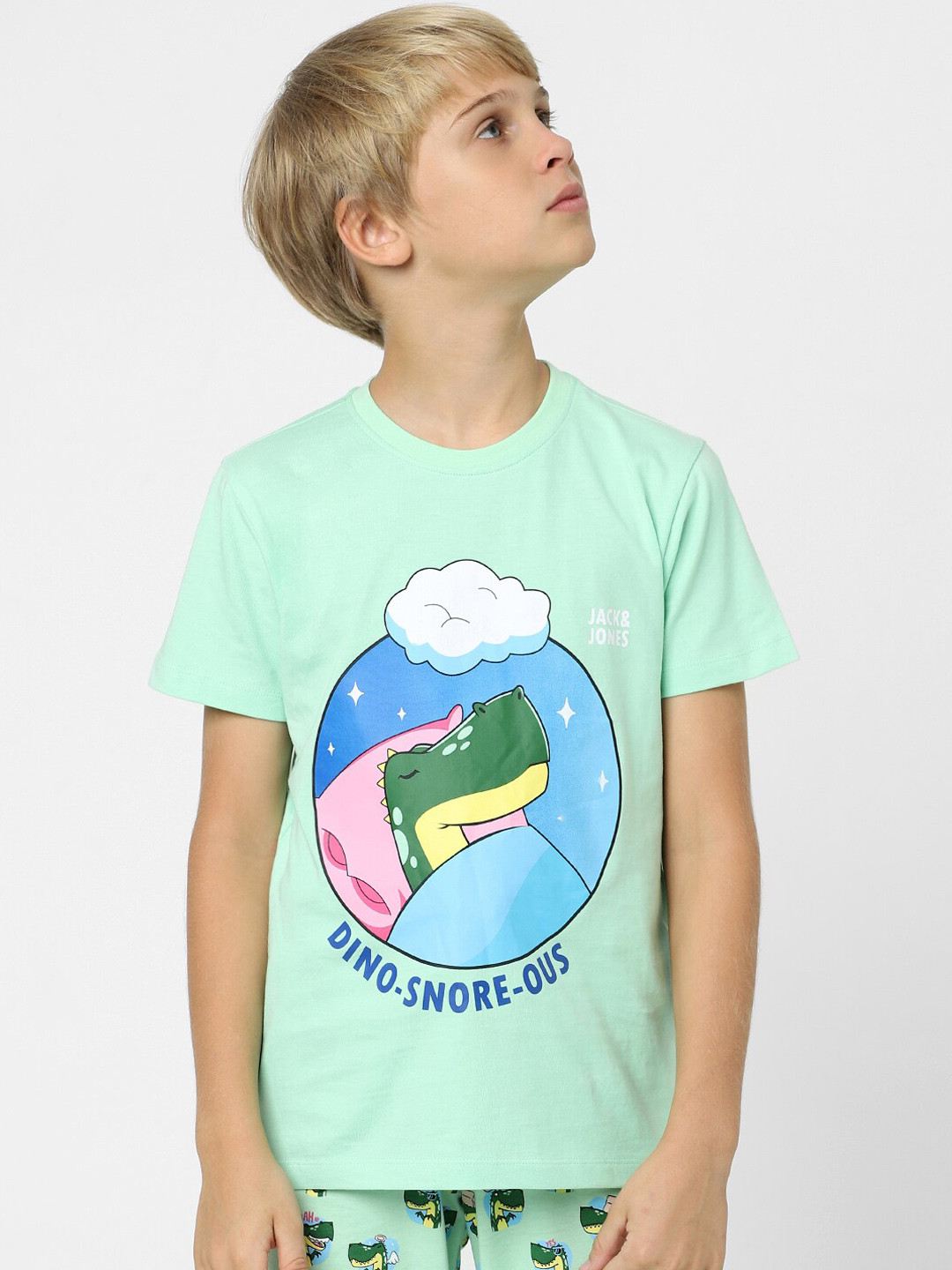 

Jack & Jones Junior Boys Printed Night suit, Green