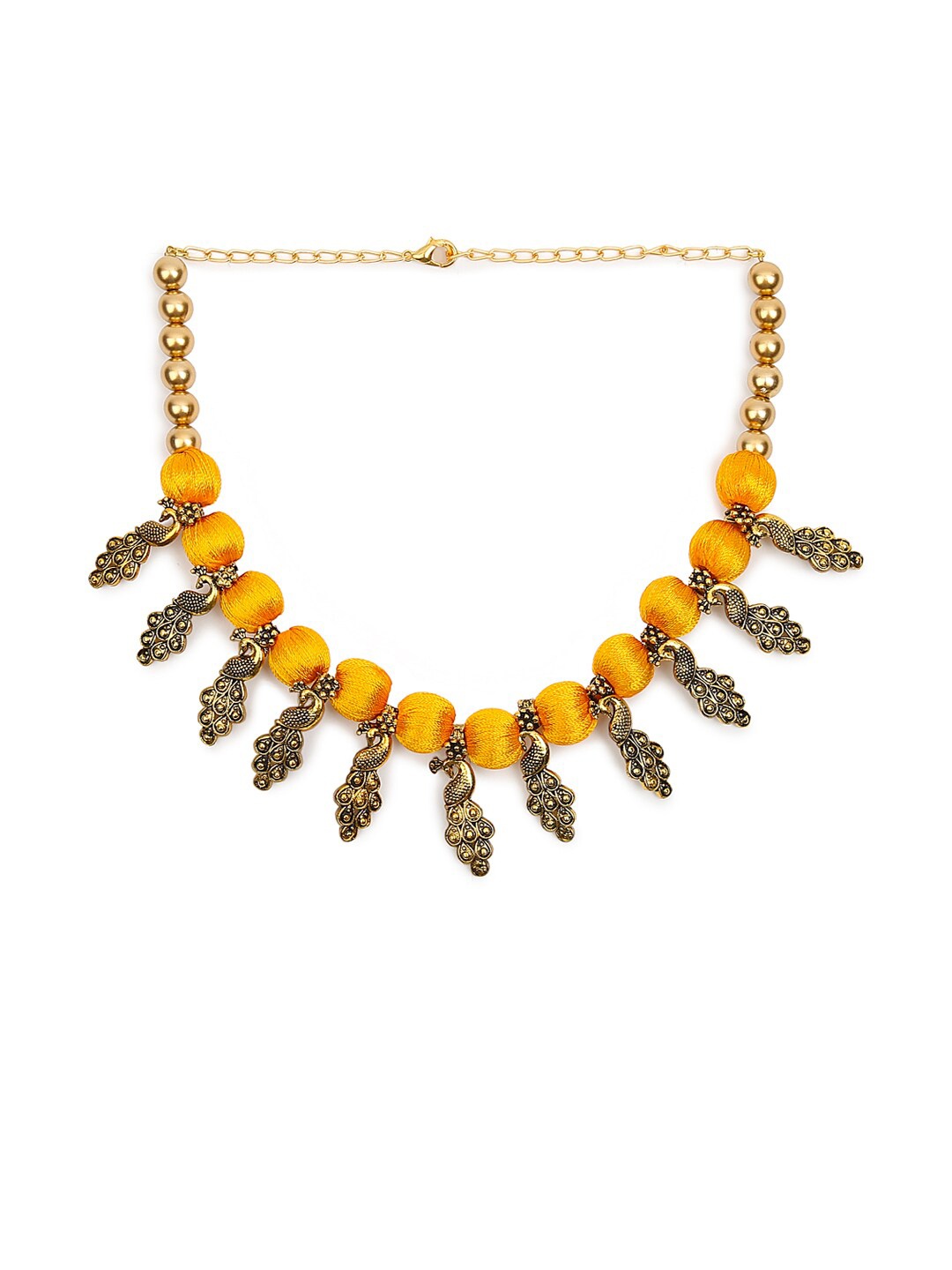 

AKSHARA Women Gold-Plated Beaded Choker Necklace, Yellow
