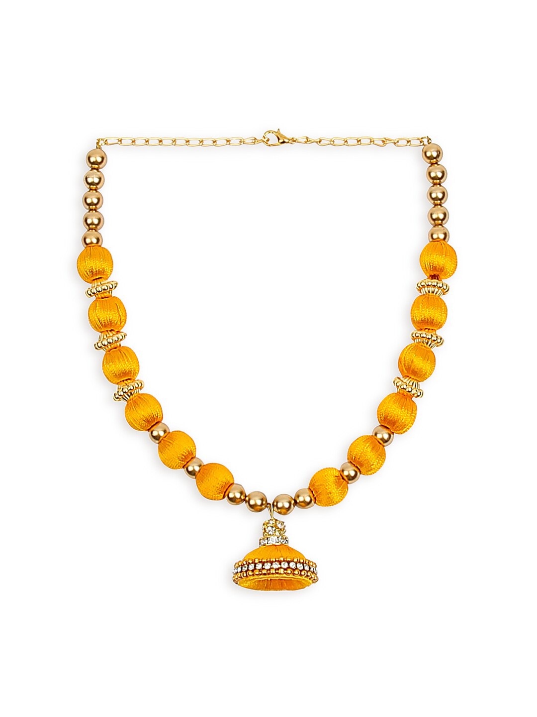 

AKSHARA Women Gold-Plated Beaded Necklace, Yellow