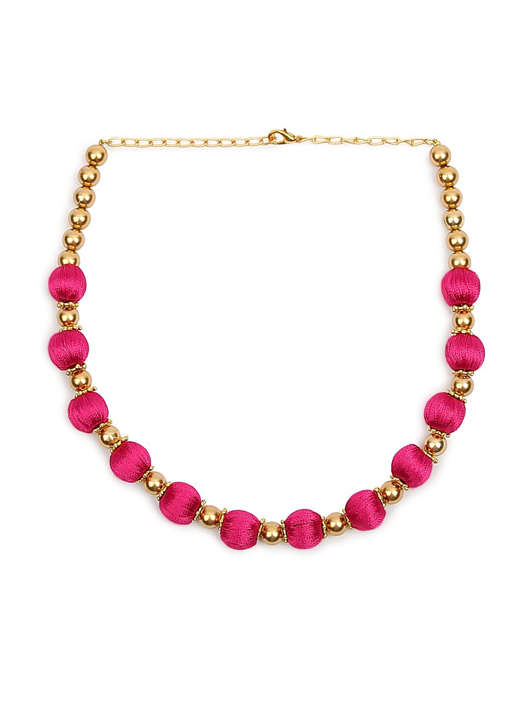 

AKSHARA Women Gold-Plated Beaded Choker Necklace, Pink