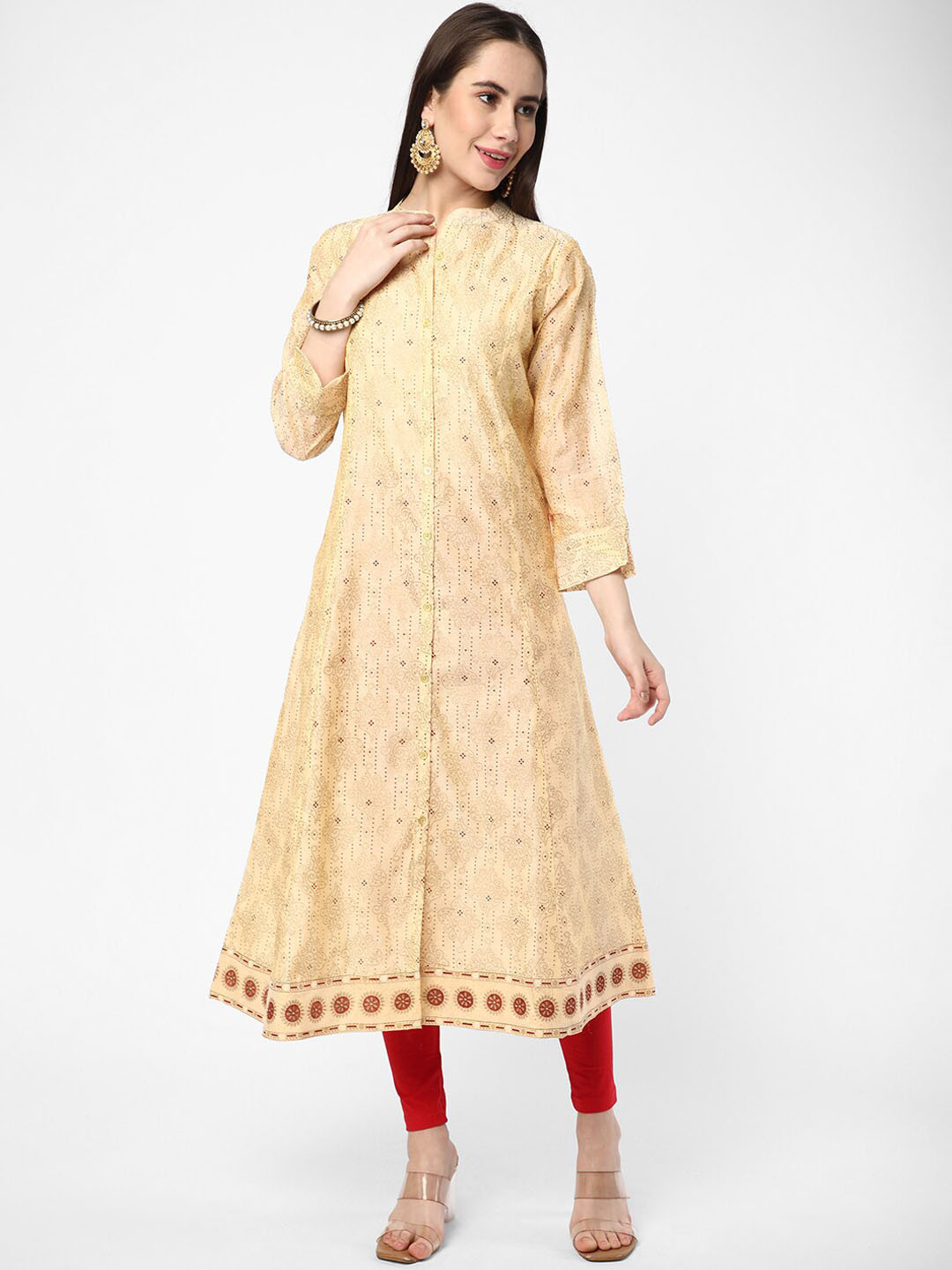 

R&B Women Ethnic Motifs Printed Kurta, Peach