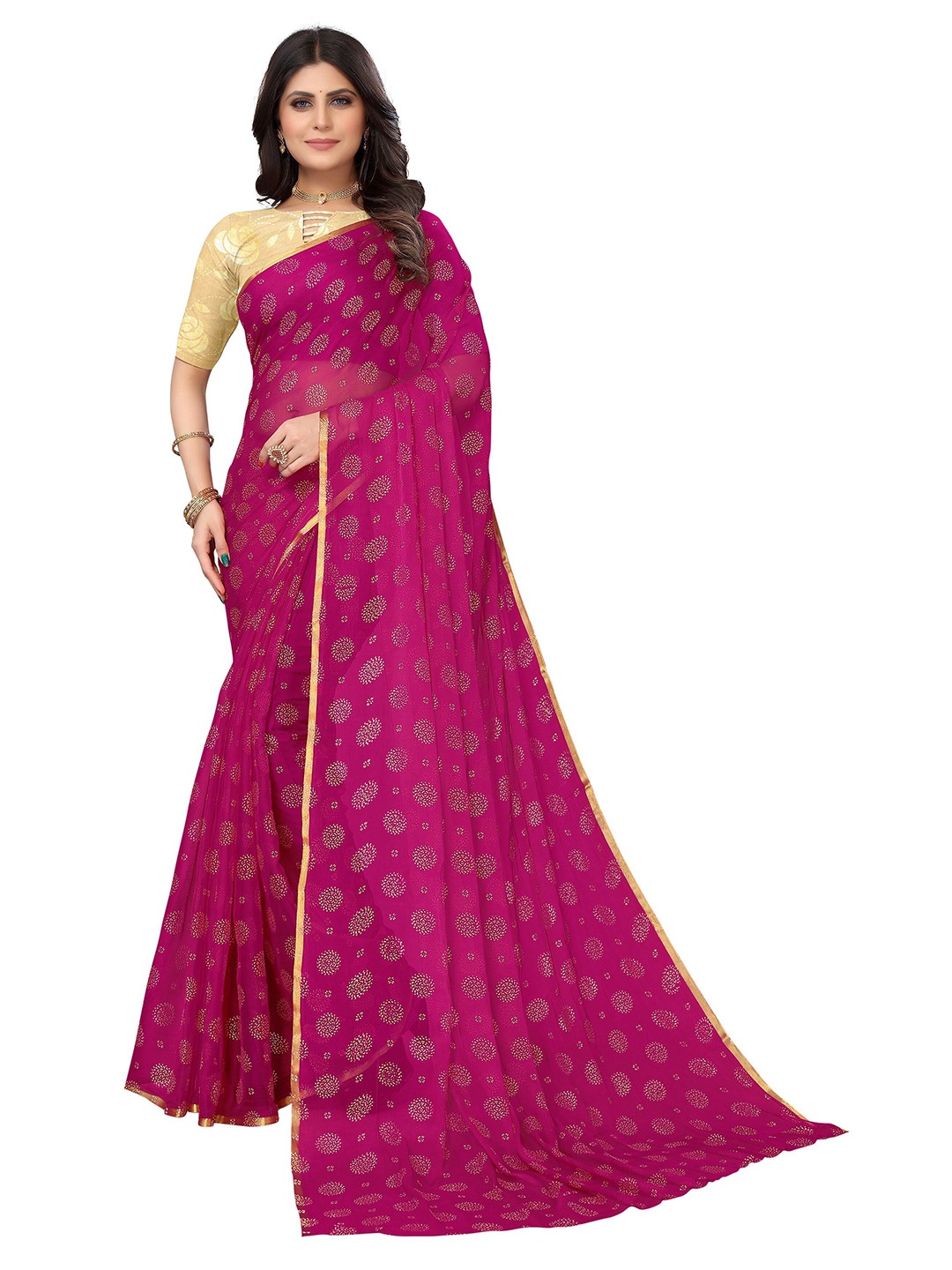 

Nimayaa Ethnic Motifs Pure Chiffon Saree, Purple