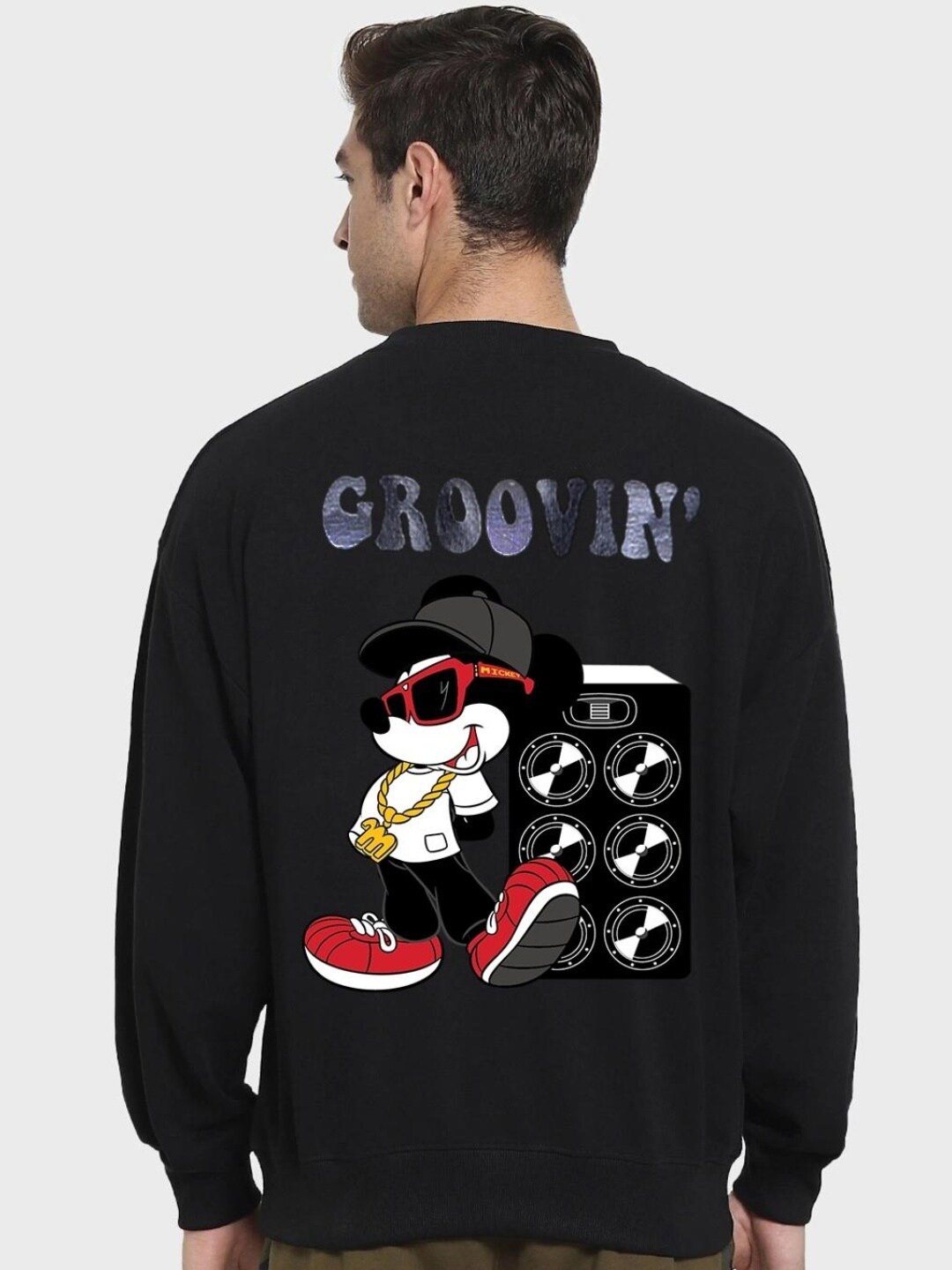 

Bewakoof Men Cotton Graphic Printed Sweatshirt, Black