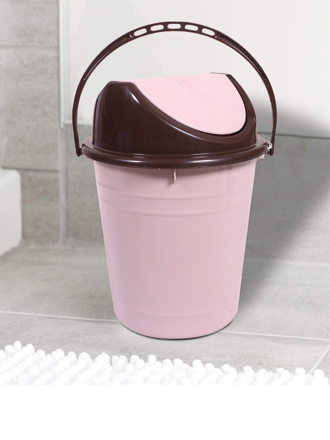 

Kuber Industries Pink Dustbin with Swinging Lid 10 L