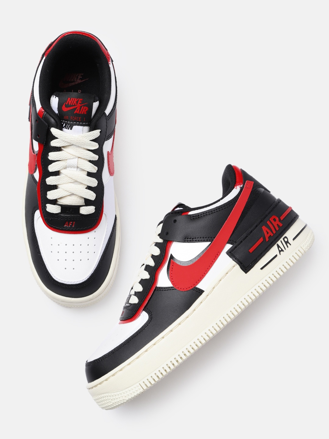 

Nike Women Air Force 1 Shadow Colourblocked Leather Sneakers, White