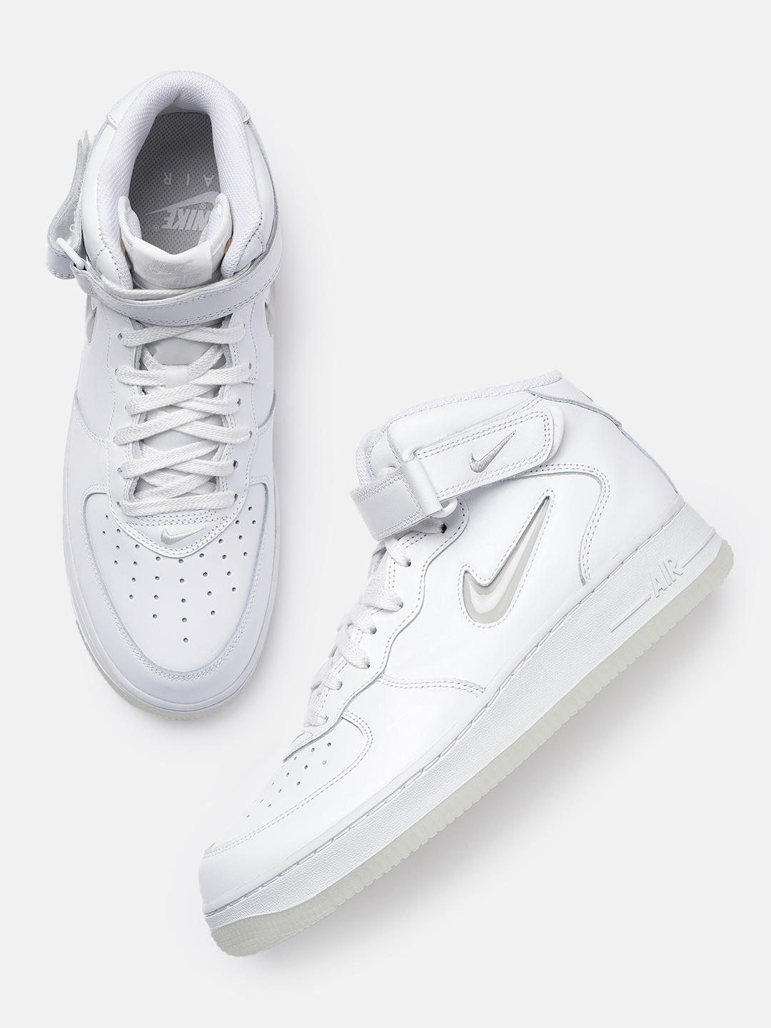 

Nike Men Air Force 1 Mid-Top Leather Sneakers, White