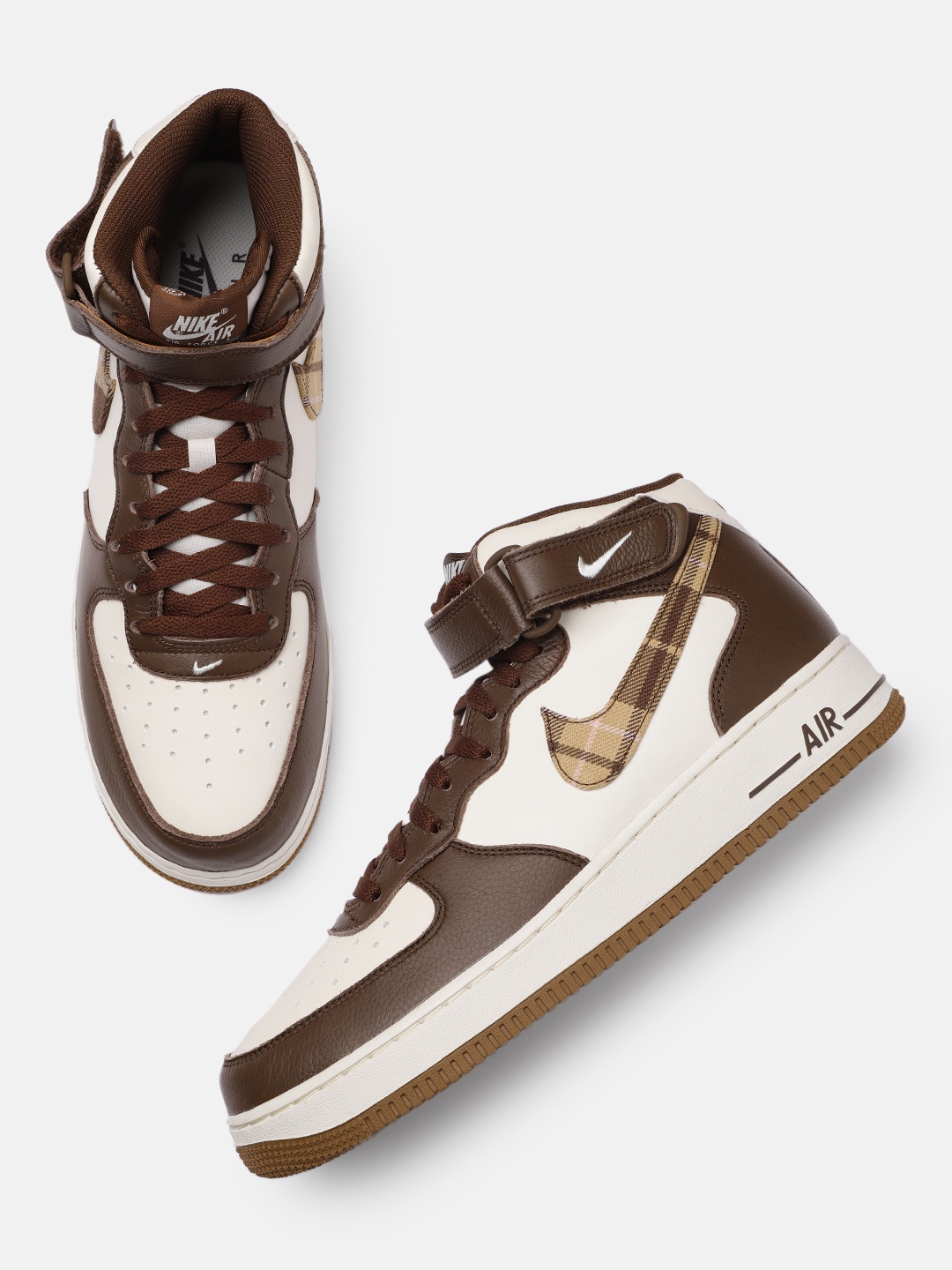 

Nike Men Perforations Leather Air Force 1 '07 LX Mid-Top Sneakers, Off white